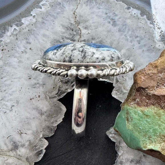 Sterling Silver Southwestern Style Teardrop K2 Jasper Ring Size 9 For Women - Picture 6 of 10